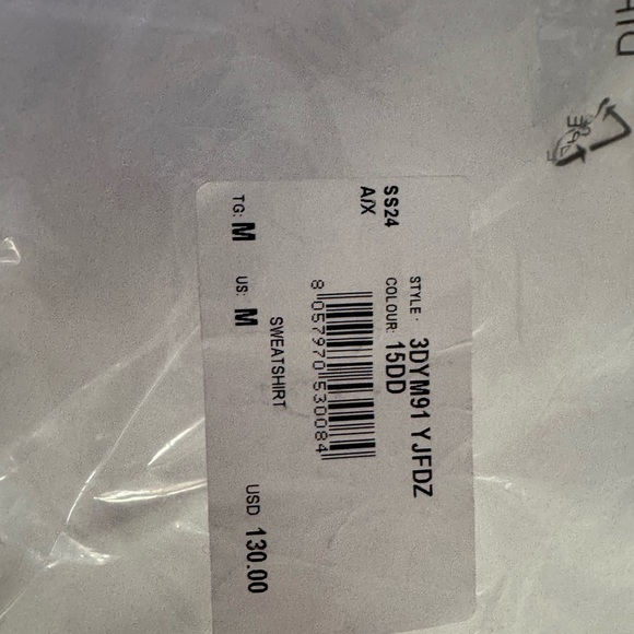 New Armani Exchange sweatshirt Light Blue Hoodie Mens medium - Picture 7 of 7